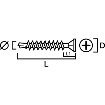 Gunnebo Fastening FIBERCEMENTSKRUV BORR ZNNI BANDAD STÅL VÅTRUM 3,9-35