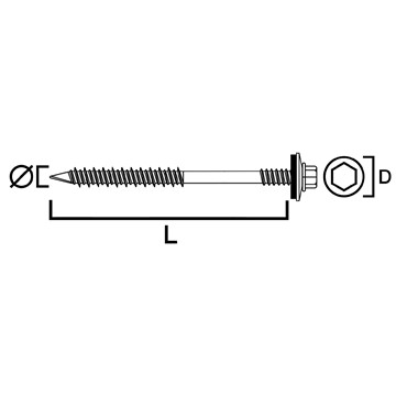 Gunnebo Fastening PANELSKRUV GTR-W GREYCOAT TRÄ/BETONG PAKET 6,4/7-100