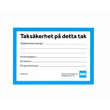 Monier SKYLT TAKSÄKERHET