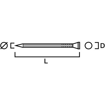 Gunnebo Fastening DYCKERT ELFÖRZINKAD GUL RÄFFLAD KONISK 1,7X40MM 1000ST