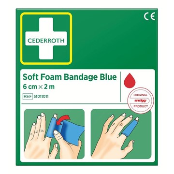 Cederroth SOFT FOAM BANDAGE BLUE 6CM X 2M