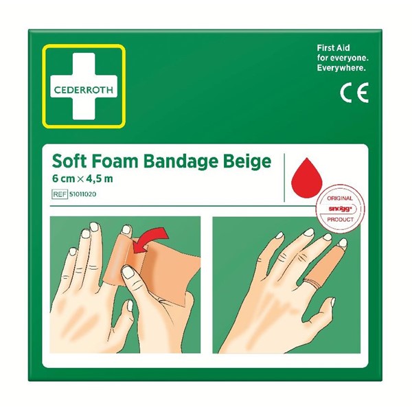 Cederroth SOFT FOAM BANDAGE BEIGE 6CM X 4,5M