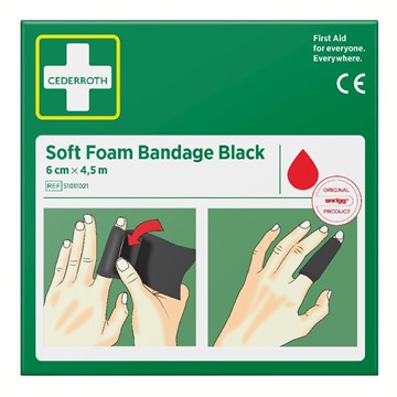 Cederroth SOFT FOAM BANDAGE BLACK 6CM X 4,5M