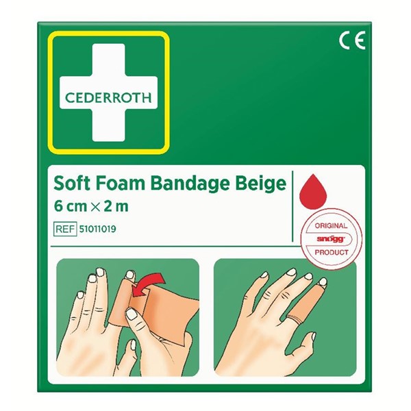 Cederroth SOFT FOAM BANDAGE BEIGE 6CM X 2M