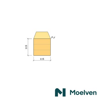 Moelven LIMTRÄPELARE TRYCKIMP PT GL30H 115X115 L3000MM