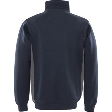 Fristads SWEATSHIRT KORT ZIP 1705 DF MARIN/MÖRKGRÅ STL XL