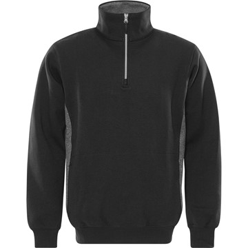 Fristads SWEATSHIRT KORT ZIP 1705 DF SVART STL L