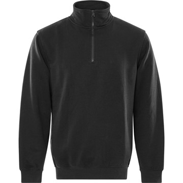 Fristads SWEATSHIRT KORT ZIP 1737 SWB SVART STL XL