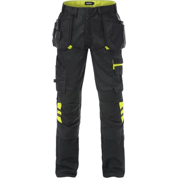 Fristads HANTVERKARBYXA 2595 STFP SVART/HIVIS GUL STL D112