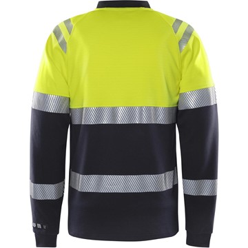 Fristads T-SHIRT FLAM 7107 TFL VARSELGUL/MARINBLÅ