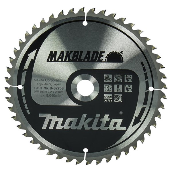 Makita SÅGKLINGA B-32758 MAKITA TRÄ 190X20X2,2MM 48T