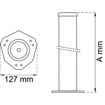 Habo BORDSBEN 501 M NICKEL Ø60X710 MM