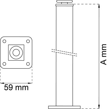 Habo BORDSBEN 611 M NICKEL 25X25X100 MM