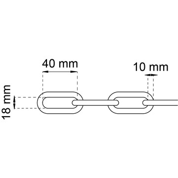 Habo KÄTTING 10KL SVART 18X40 MM 10 M