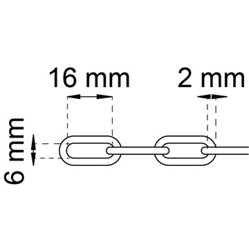 Habo KÄTTING 100-11 VIT 6X16 MM 40 M