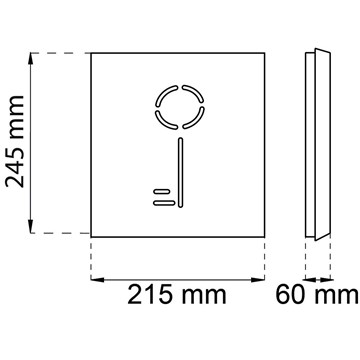 Habo NYCKELSKÅP KEY SVART 245X215MM