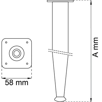 Habo BORDSBEN 602 M NICKEL 100 MM