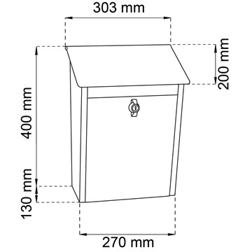 Habo POSTLÅDA 9441B LÅSBAR VIT 400X303 MM