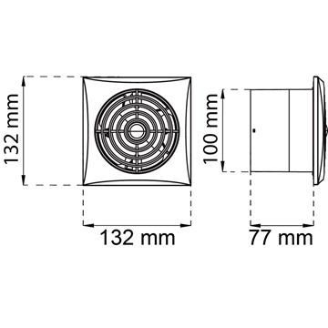 Habo BADRUMSFLÄKT VENTIT SILENCE Ø100MM/132X132 MM