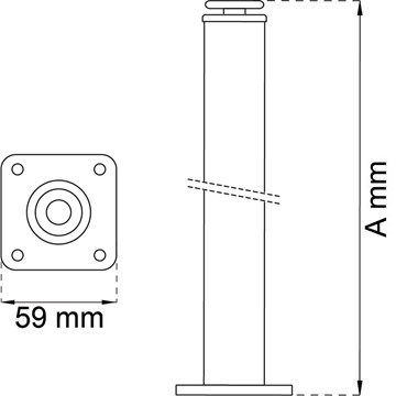 Habo BORDSBEN 511 SVART Ø30X100 MM