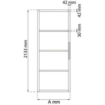 Habo DÖRR SQUARE SVART/KLARGLAS 2133X900MM