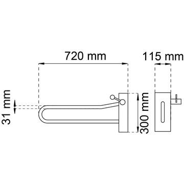 Habo ARMSTÖD 34 VIT 300X720 MM