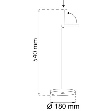 Habo GOLVSTÄLL VERBENA KROM 540 MM