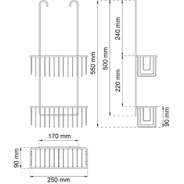 Habo BLANDARKORG AZALEA TWIN SVART CC150-160 MM