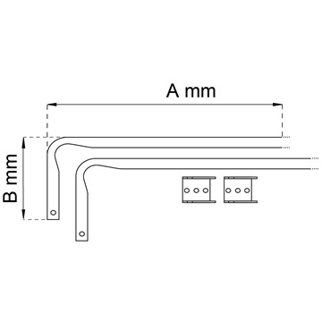 Habo GARDINSKENA C-PROFIL 1222-5 VIT 9/160-300 CM