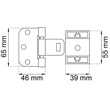 Habo DÖRRGÅNGJÄRN 2465 GULDEPOXY 65X46MM 2ST