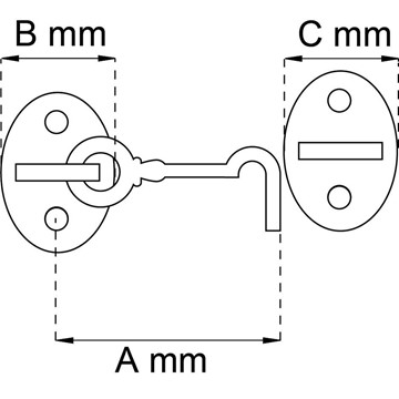 Habo KAJUTHAKE 7405 KROM 72MM