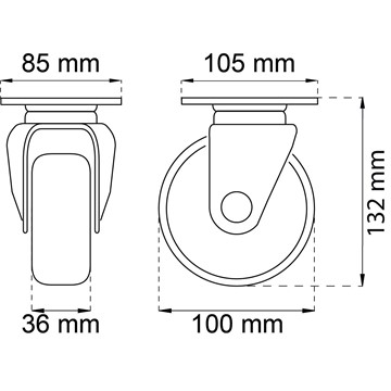 Habo CONTAINERHJUL 5010 Ø100 MM