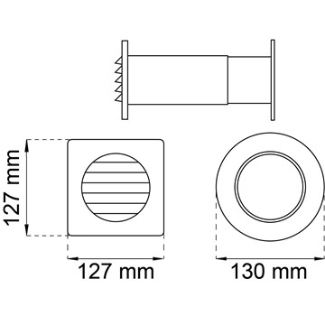 Habo BLOCKVENTIL 586 VIT D100MM