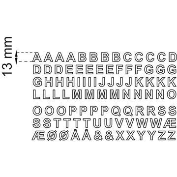 Habo BOKSTAV SJÄLVHÄFTANDE A-Ö VIT 13 MM