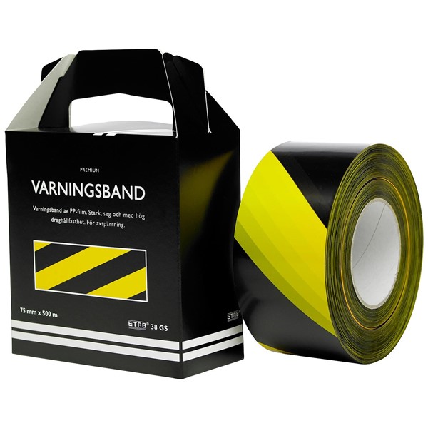 ETAB (Eurocol Tape) VARNINGSBAND 75MMX500M GUL/SVA