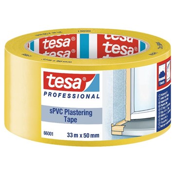 Tesa BYGGTEJP SPVC 66001 GUL 33M X 50MM