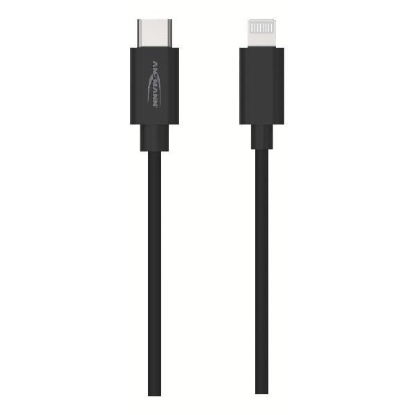 Ansmann LADDKABEL USB C LIGHTNING 1.2M SVART