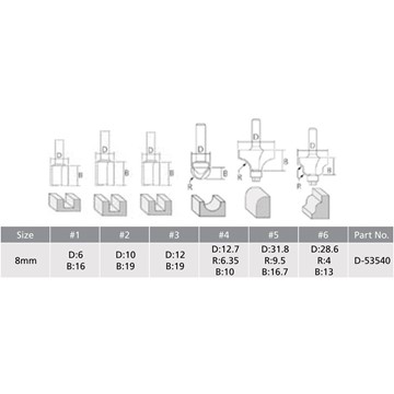 Makita FRÄSSET 8MM 6-DELAR