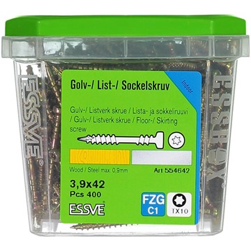 ESSVE SOCKELSKRUV TX10 GULKROMATERAD3,9X42 400ST