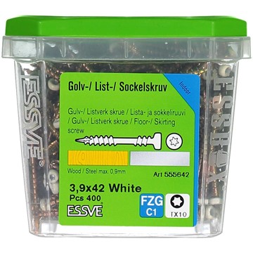 ESSVE SOCKELSKRUV TX10 VITLACKERAD 3,9X42 400ST