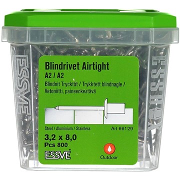 ESSVE BLINDNIT A2/A2 TRYCKTÄT KULLRIGT HUV GR.OMR.1-3 3,2X8 800ST