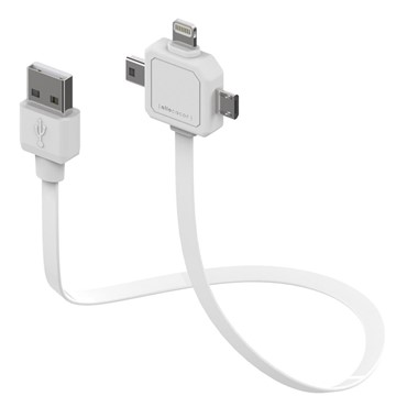 Allocacoc LADDKABEL USB 1.5M 3 VÄGS LIGHTNING MICRO-USB USB-C