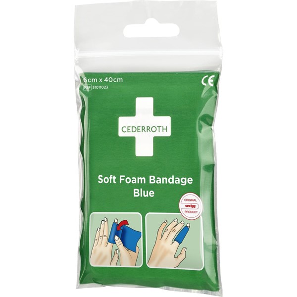 Cederroth BANDAGE CEDERROTH 51011023 SOFT FOAM BLÅ POCKET 6X40CM