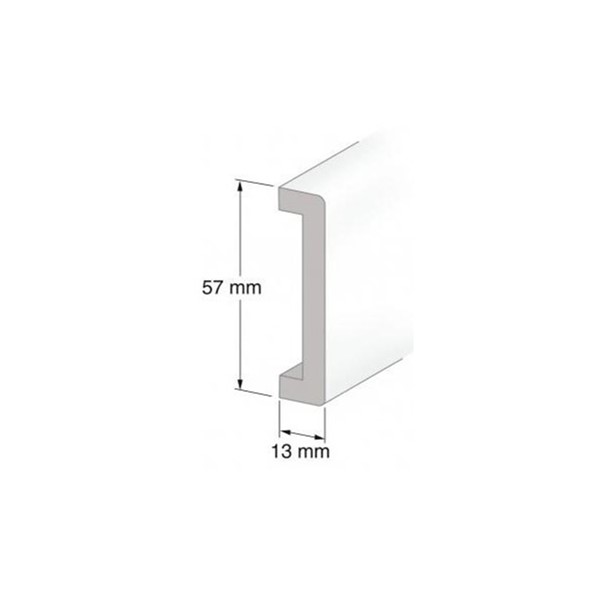 Duri FODER 57X13MM VIT 230CM 1722