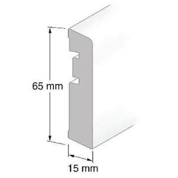 Duri GOLVSOCKEL 15 X 65MM VIT 250CM CLIPSMONTAGE 5106